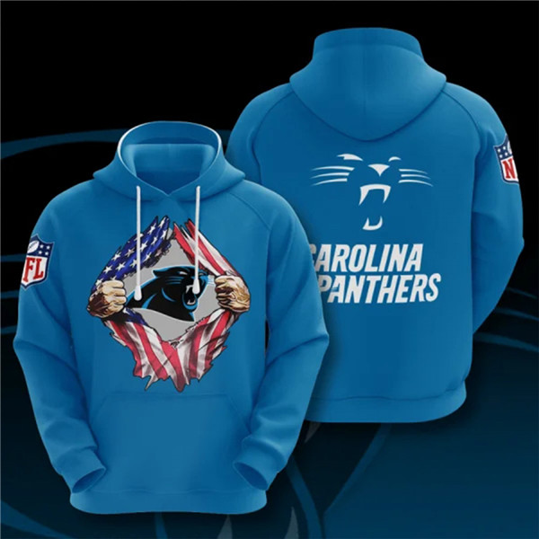 Men's Carolina Panthers Blue 3D Trending T-Shirt NFL Hoodie