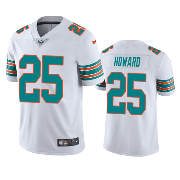 Men's Miami Dolphins #25 Xavien Howard White 2020 Vapor Untouchable Limited Stitched NFL Jersey