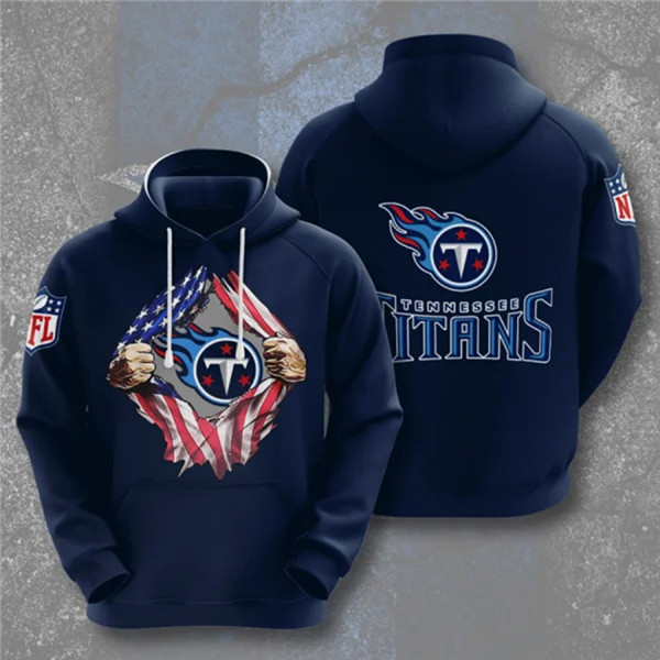 Men's Tennessee Titans Navy 3D Trending T-Shirt NFL Hoodie