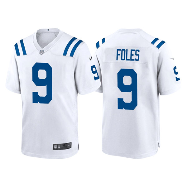 Men's Indianapolis Colts #9 Nick Foles White Stitched Game Jersey
