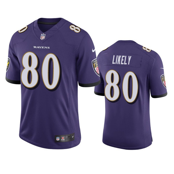 Men's Baltimore Ravens #80 Isaiah Likely Purple Vapor Untouchable Limited Stitched Jersey