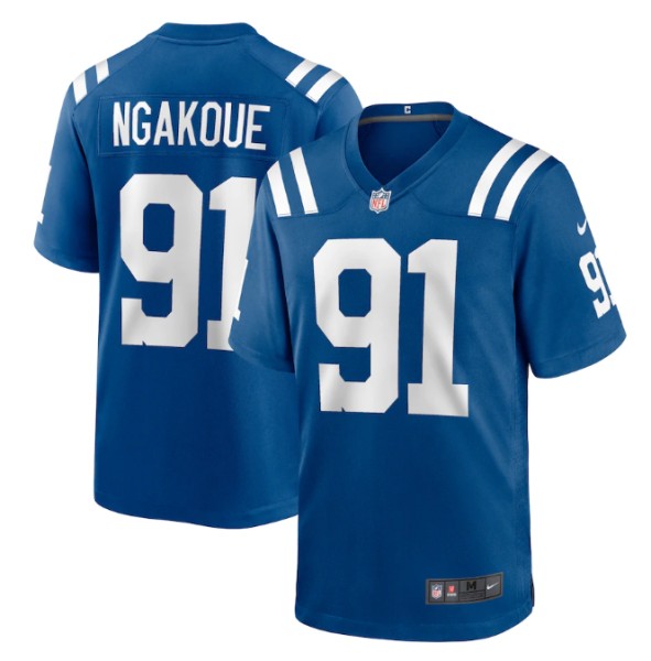 Men's Indianapolis Colts #91 Yannick Ngakoue Royal Stitched Game Jersey