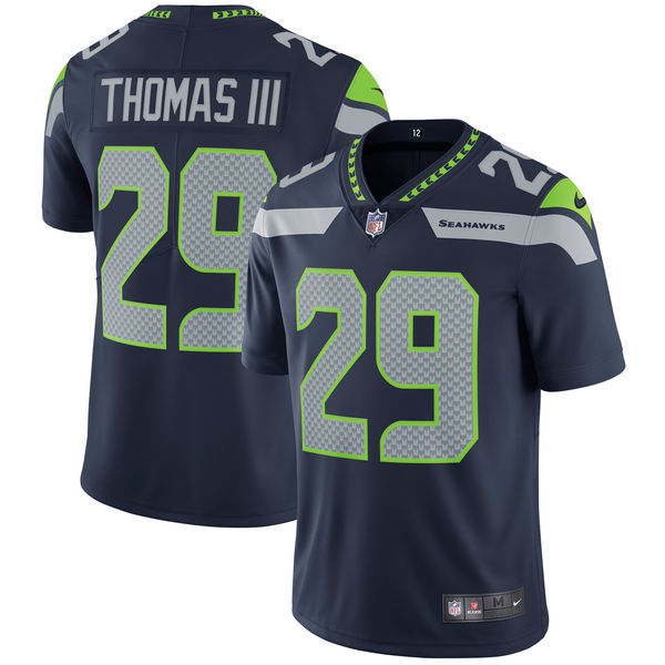 Men's Seattle Seahawks #29 Earl Thomas Nike College Navy Vapor Untouchable Limited Stitched NFL Jersey