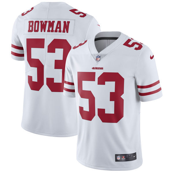 Men's San Francisco 49ers #53 NaVorro Bowman Nike White Vapor Untouchable Limited Stitched NFL Jersey
