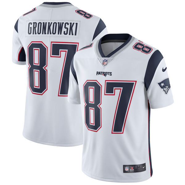 Men's New England Patriots #87 Rob Gronkowski Nike White Vapor Untouchable Limited Stitched NFL Jersey