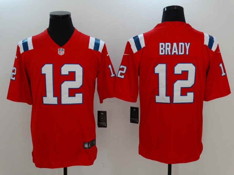 Men's New England Patriots #12 Tom Brady Nike Red Vapor Untouchable Limited Stitched NFL Jersey