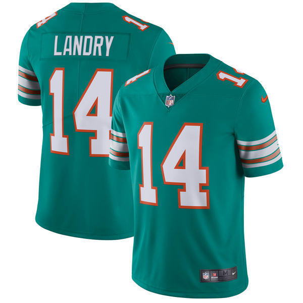 Men's Miami Dolphins #14 Jarvis Landry Nike Aqua Green Vapor Untouchable Limited Stitched NFL Jersey
