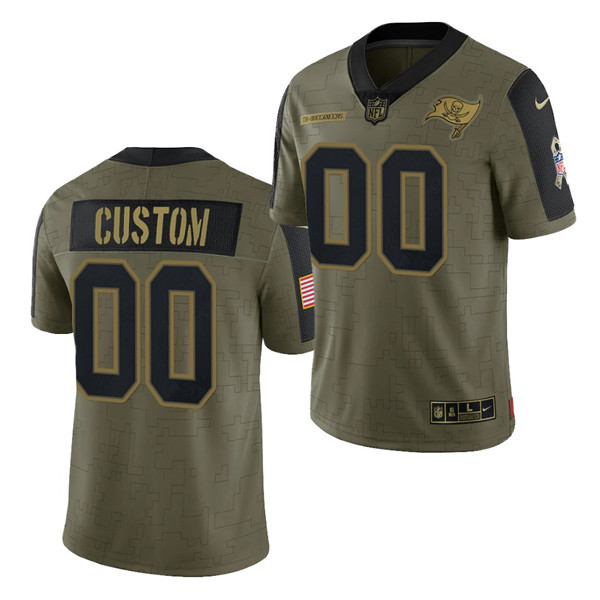 Men's Tampa Bay Buccaneers ACTIVE PLAYER 2021 Olive Salute To Service Limited Stitched Jersey