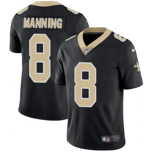 Men's New Orleans Saints Saints #8 Archie Manning Black 2021 Vapor Untouchable Limited Stitched Jersey