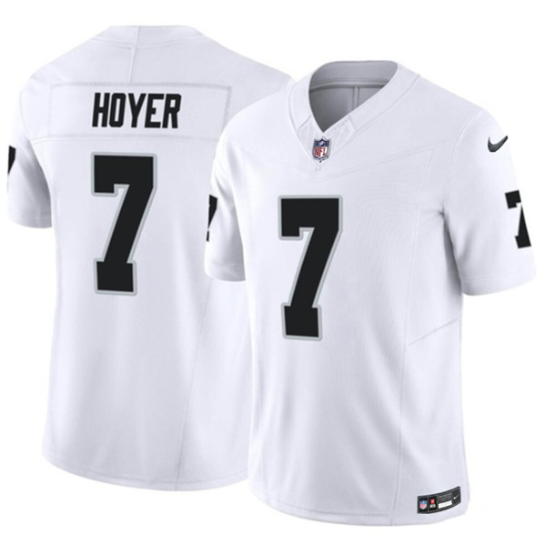 Men's Las Vegas Raiders #7 Brian Hoyer White 2023 F.U.S.E Vapor Untouchable Stitched Football Jersey