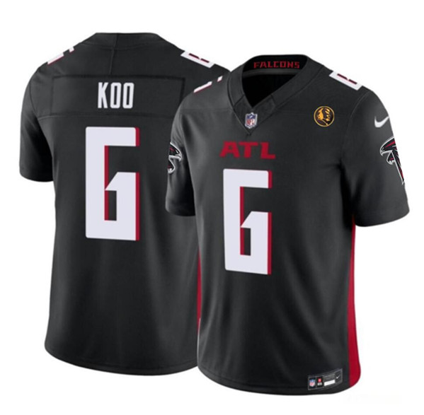 Men's Atlanta Falcons #6 Younghoe Koo Black 2023 F.U.S.E. With John Madden Patch Vapor Limited Football Stitched Jersey