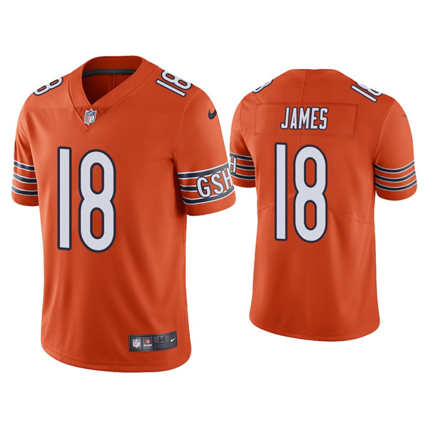 Men's Chicago Bears #18 Jesse James Orange Vapor untouchable Limited Stitched Jersey