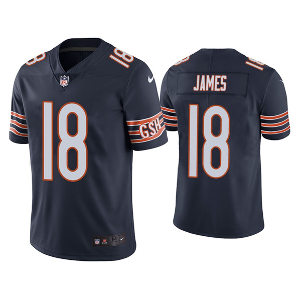 Men's Chicago Bears #18 Jesse James Navy Vapor untouchable Limited Stitched Jersey