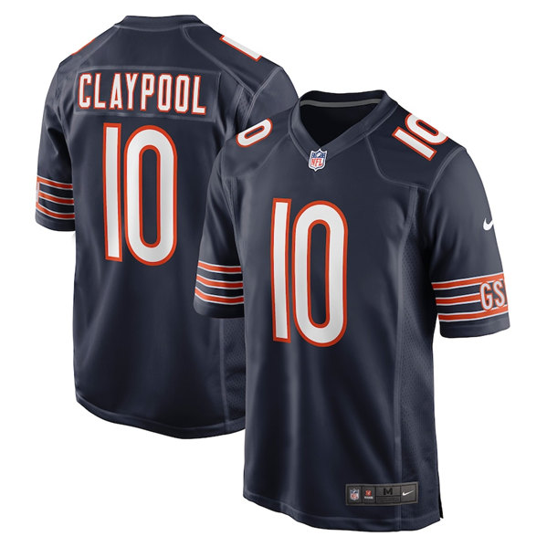 Men's Chicago Bears #10 Chase Claypool Navy Stitched Game Jersey