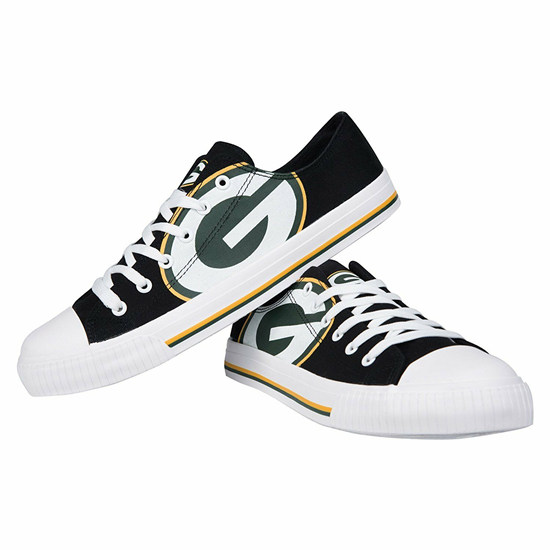 Women Or Youth Green Bay Packers Repeat Print Low Top Sneakers 017