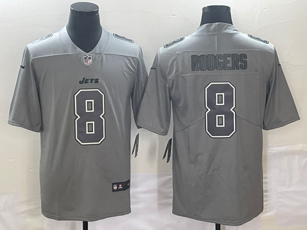 Men's New York Jets #8 Aaron Rodgers Gray Vapor Untouchable Limited Stitched Jersey