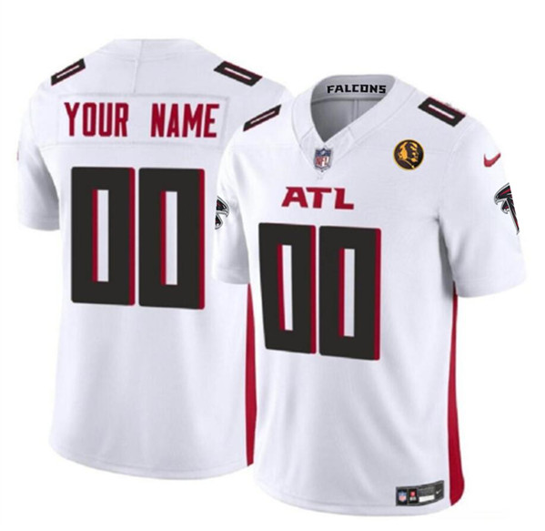 Men's Atlanta Falcons Active Player Custom White 2023 F.U.S.E. With John Madden Patch Vapor Limited Football Stitched Jersey