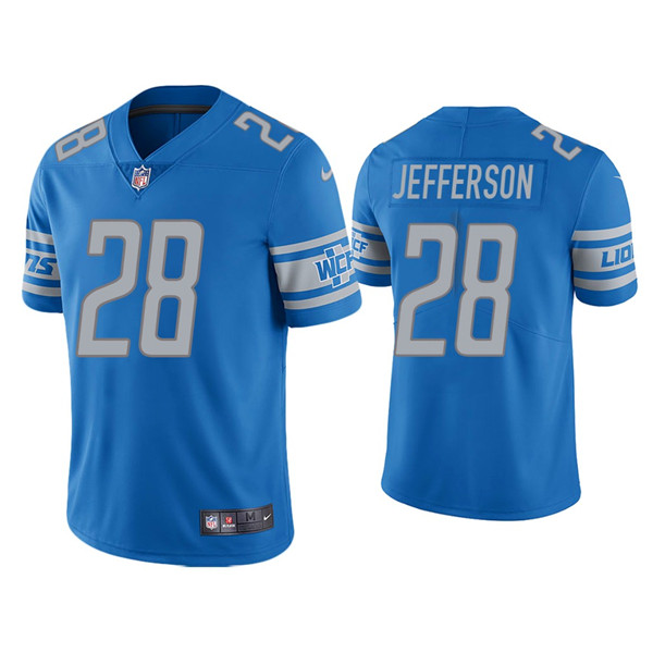 Men's Detroit Lions #28 Jermar Jefferson Blue Vapor Untouchable Limited Stitched Jersey