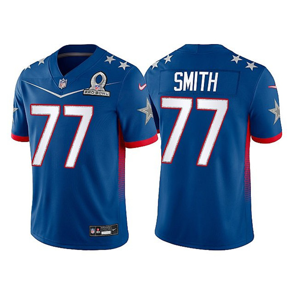 Men's Dallas Cowboys #77 Tyron Smith 2022 Royal Pro Bowl Stitched Jersey