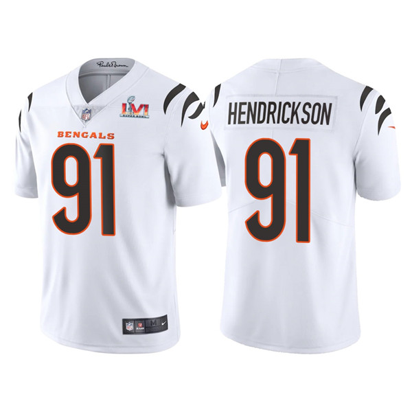 Men's Cincinnati Bengals #91 Trey Hendrickson 2022 White Super Bowl LVI ...
