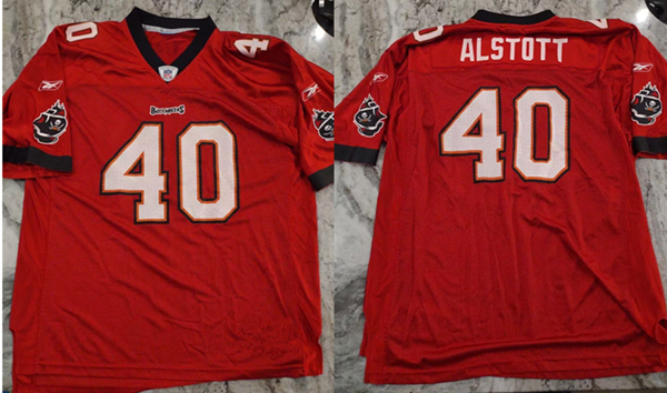 Men's Tampa Bay Buccaneers #40 Mike Alstott Red Football Stitched Game Jersey