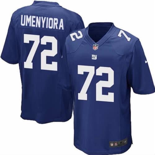Men's New York Giants #72 Osi Umenyiora Blue Stitched Jersey