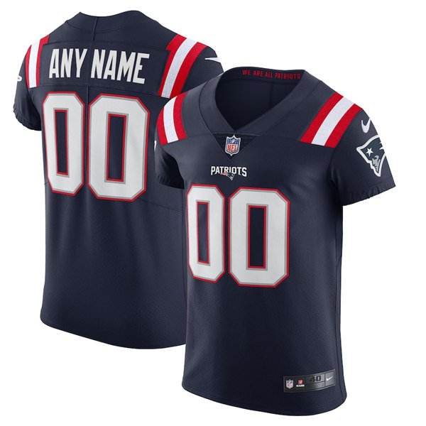 Men's New England Patriots Customized Navy Vapor Elite Limited Stitched Jersey (Check description if you want Women or Youth size)
