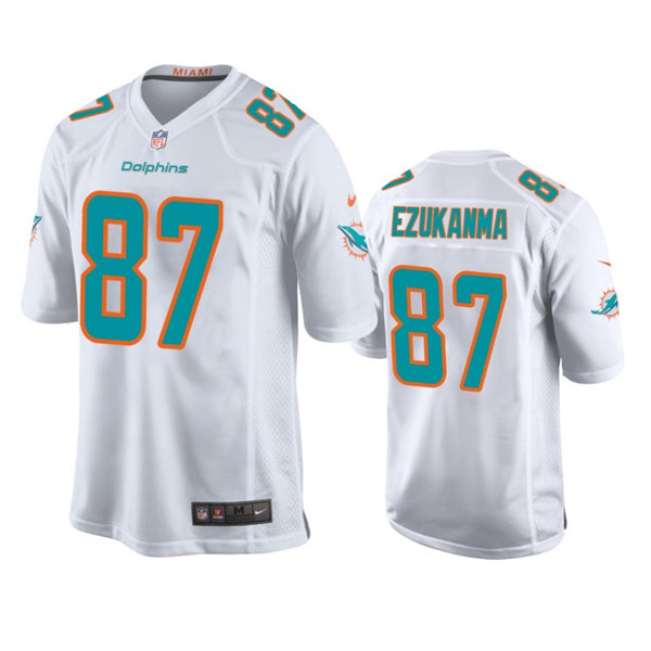 Men's Miami Dolphins #87 Erik Ezukanma White Stitched Football Game Jersey