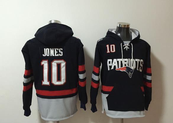 Men's New England Patriots #10 Mac Jones Black Ageless Must-Have Lace-Up Pullover Hoodie