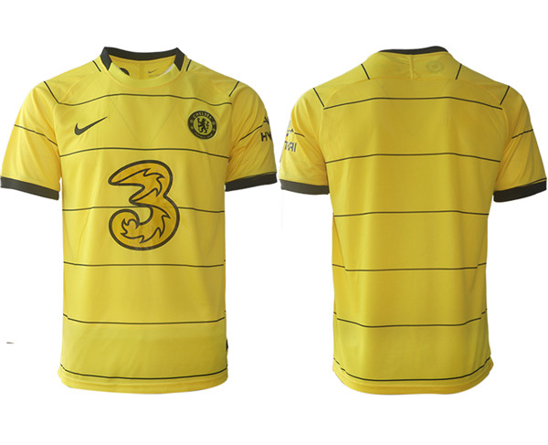 Men's Chelsea 2021/22 Yellow Away Soccer Jersey