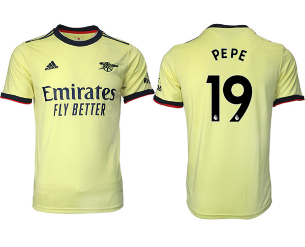 Arsenal F.C #19 Nicolas Pépé Away Soccer Jersey