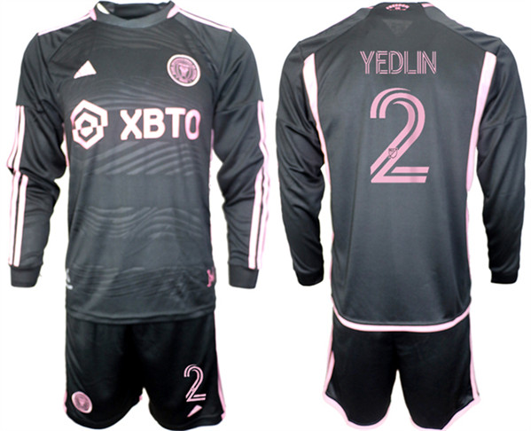 Men's Inter Miami CF #2 Yedlyn 2023/24 Black Away Soccer Jersey Suit