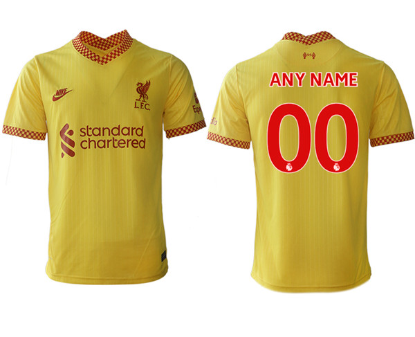 Men's Liverpool Custom Yellow 2021/22 Away Jersey