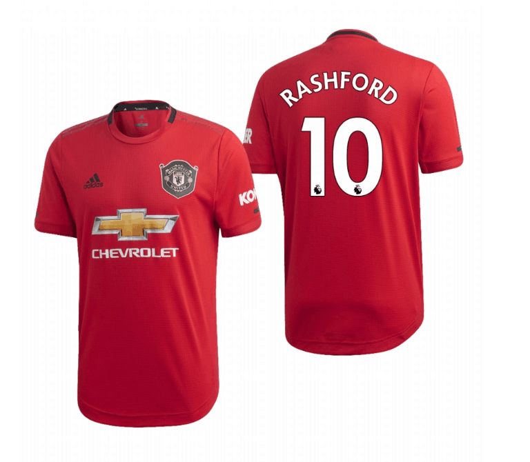 Men's Manchester United #10 Marcus Rashford Red 2019 Soccer Club Home Official Jersey