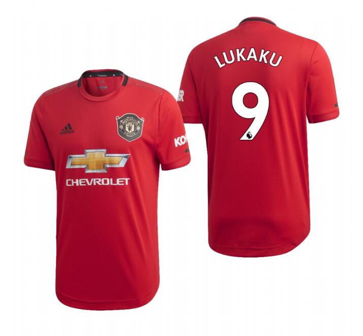 Men's Manchester United #9 Romelu Lukaku Red 2019 Soccer Club Home Official Jersey