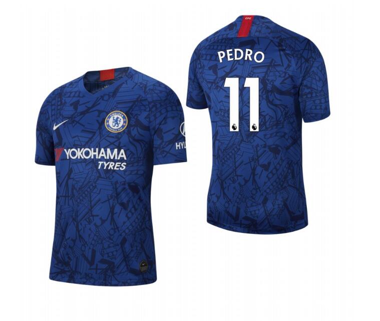 Men's Chelsea #11 Pedro Blue 2019 Soccer Club Home Official Jersey