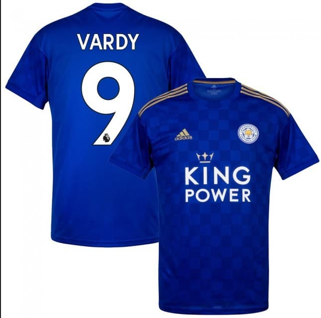 Men's Leicester City #9 Jamie Vardy Blue Jersey
