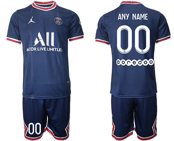 Men's Paris Saint-Germain Custom 2021/22 Blue Soccer Jersey