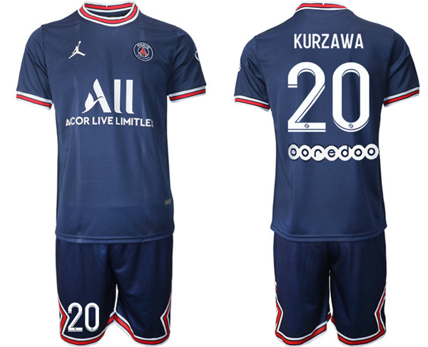 Men's Paris Saint-Germain #20 Kurzawa 2021/22 Blue Soccer Jersey
