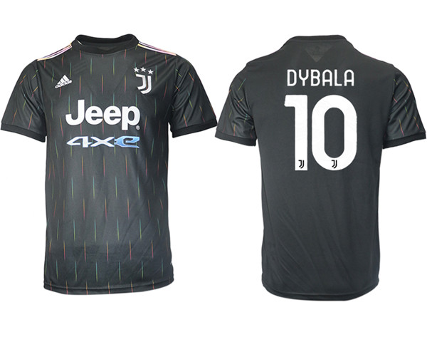Men's Juventus #10 Paulo Dybala Black Away Soccer Jersey