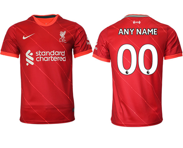 Men's Liverpool Custom Red 2021/22 Home Jersey