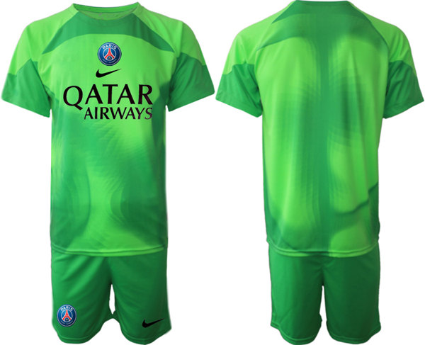 Men's Paris Saint-Germain Custom Green 2023 Soccer Jersey with Shorts