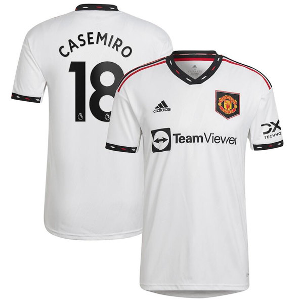 Men's Manchester United 22/23 White with Casemiro 18 Away Soccer Jersey
