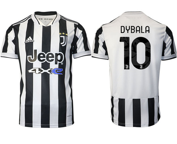 Men's Juventus #10 Paulo Dybala White/Black Home Soccer Jersey