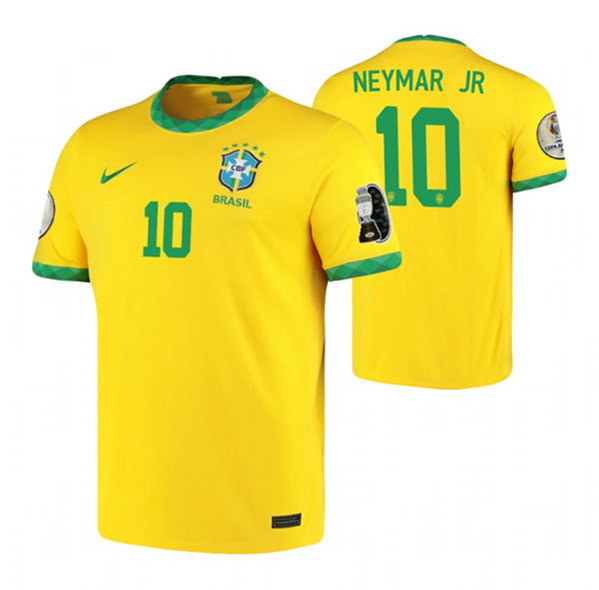 Men's Brazil national football team #10 Neymar Gold Jersey
