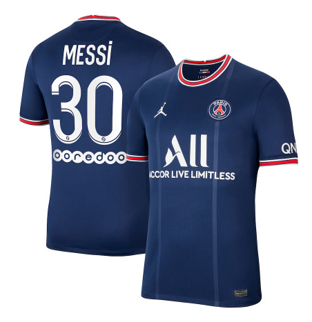 Men's Paris Saint-Germain #30 Lionel Messi 2021/22 Blue Home Breathe Stadium Soccer Jersey