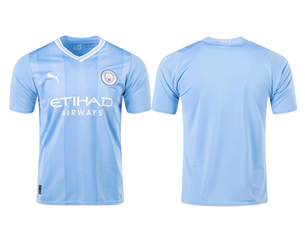 Men's Manchester City Blue 2023/24 Away Soccer Jersey