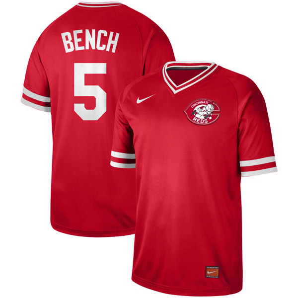 Women's Cincinnati Reds #5 Johnny Bench Red Cooperstown Collection Legend Stitched Jersey