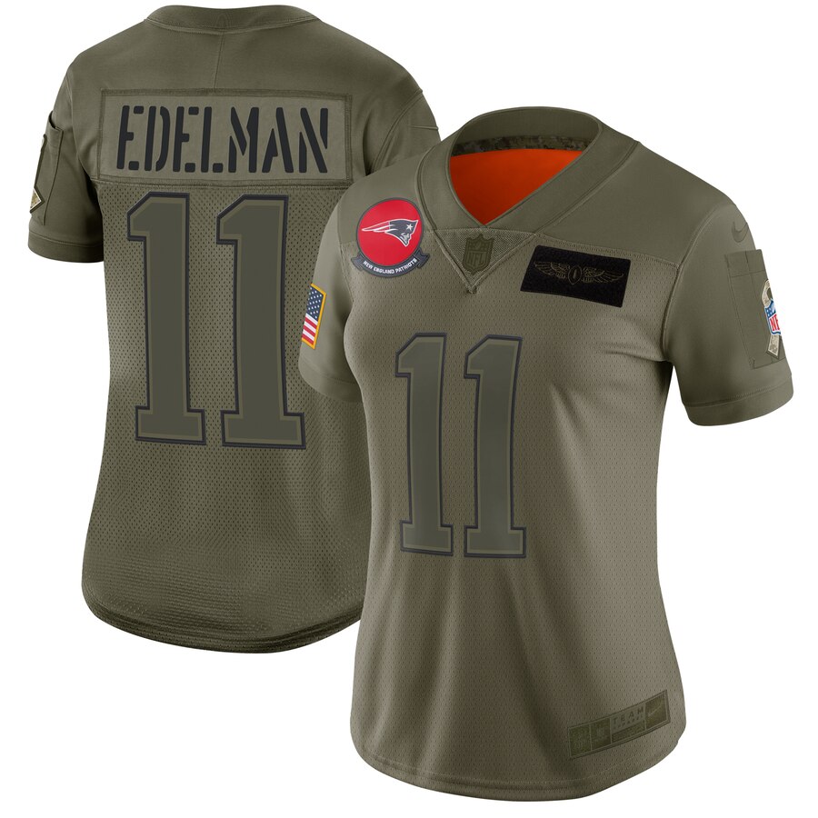 Women's New England Patriots #11 Julian Edelman 2019 Camo Salute To Service Stitched NFL Jersey(Run Small)