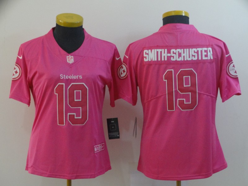 Women's Pittsburgh Steelers #19 JuJu Smith-Schuster Pink Vapor Untouchable Limited Stitched NFL Jersey